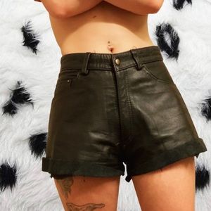 Vintage high waisted leather shorts